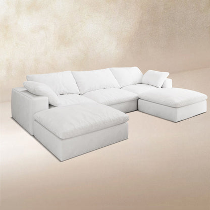 Lunna Modular U-Shaped with Ottoman Sofawhite / 120 inch u-shaped with ottoma