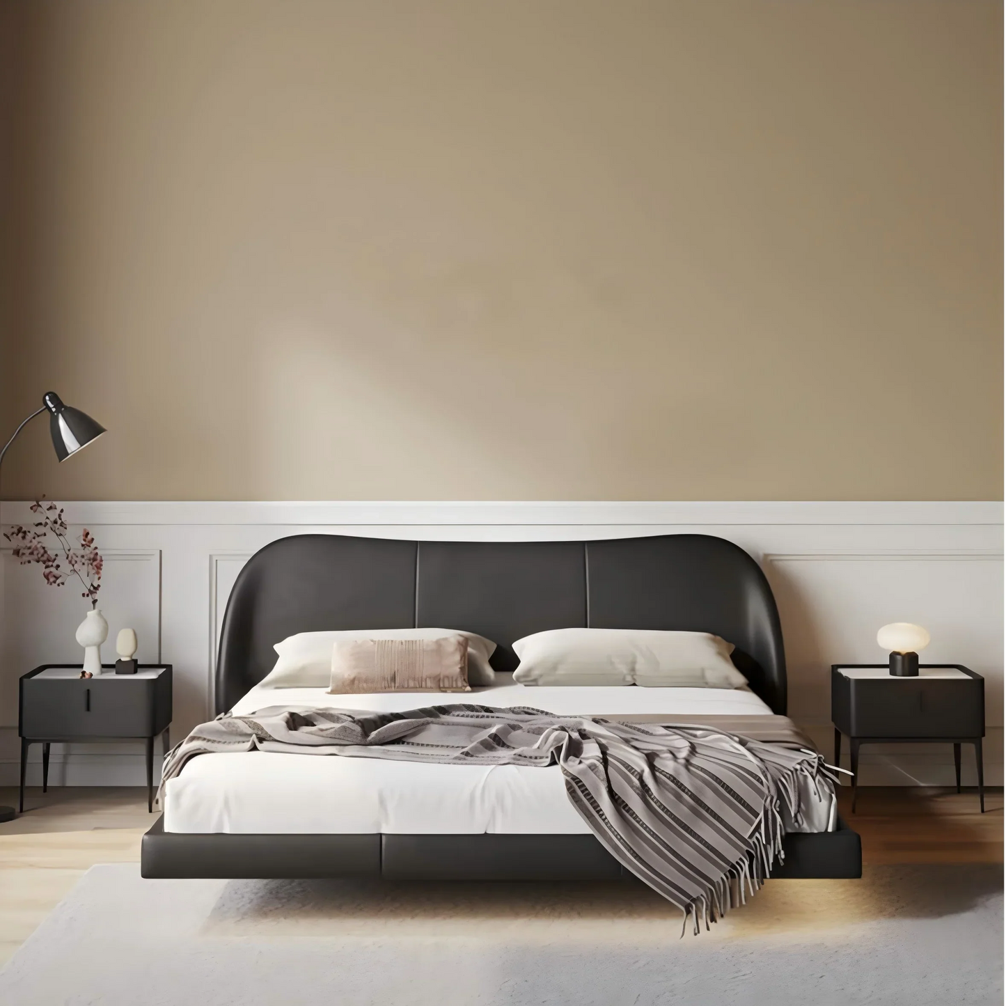 Molten Leather Floating Bed